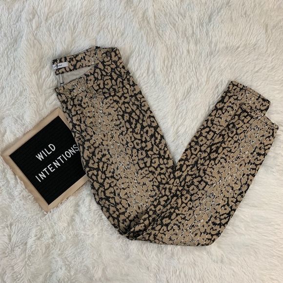 7 For All Mankind Denim - 7 For All Mankind Womens Animal Print Pant -Size26